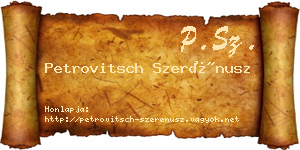 Petrovitsch Szerénusz névjegykártya